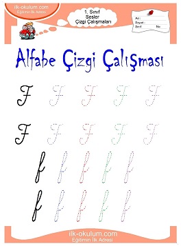 Çocuklar İçin Sesler Çizgi Çalışmaları Çalışma Sayfaları 